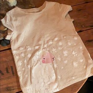 Cat & Jack girls cream Llama T-shirt. Size 5T